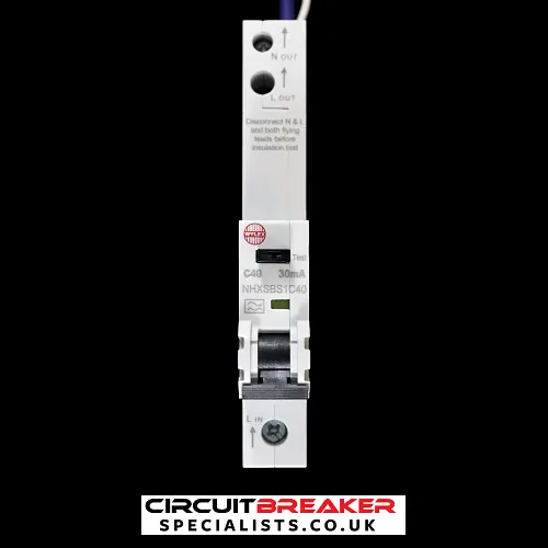 WYLEX 40 AMP CURVE C 6kA 30mA RCBO TYPE A NHXSBS1C40