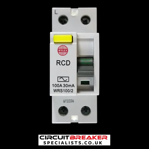 WYLEX 100 AMP 30mA DOUBLE POLE RCD TYPE AC WRS100/2