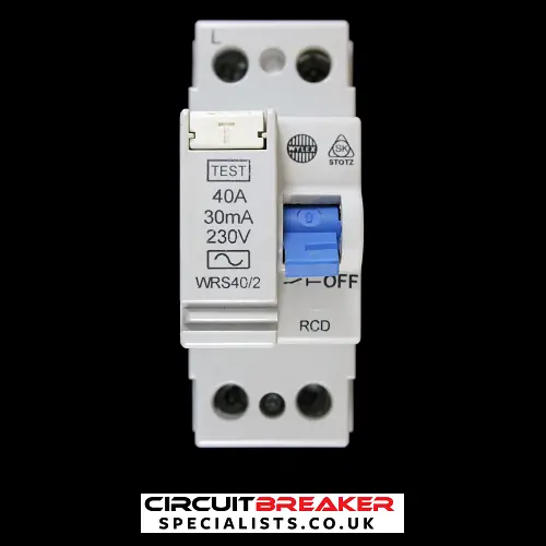 WYLEX 40 AMP 30mA DOUBLE POLE RCD TYPE AC WRS40/2 STOTZ