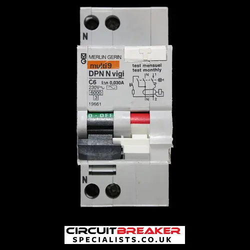 MERLIN GERIN 6 AMP CURVE C 6kA 30mA DOUBLE POLE RCBO TYPE AC DPN N VIGI 19661