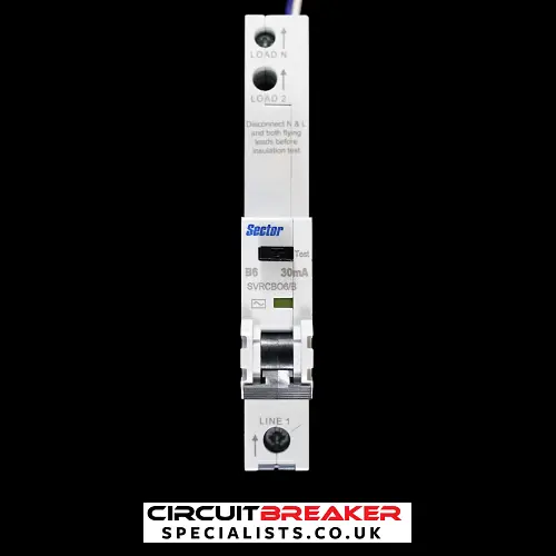SECTOR 6 AMP CURVE B 6kA 30mA RCBO RCD MCB SVRCBO6/B