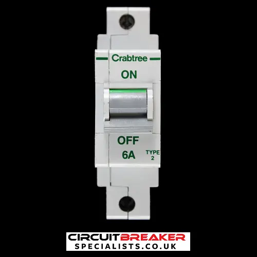 CRABTREE 6 AMP TYPE 2 M9 MCB CIRCUIT BREAKER POLESTAR