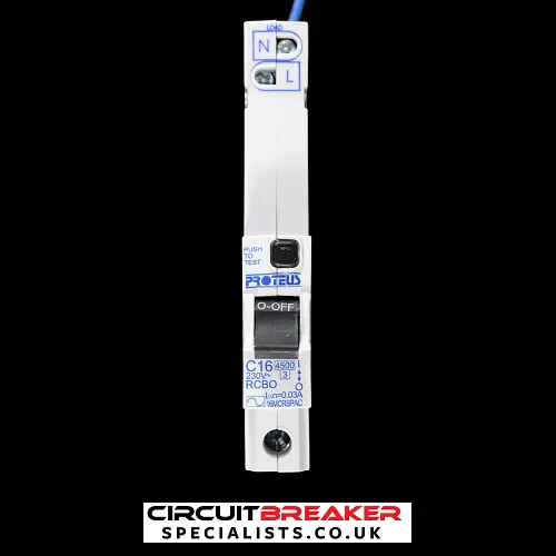 PROTEUS 16 AMP CURVE C 4.5kA 30mA RCBO TYPE AC 16MCRSP