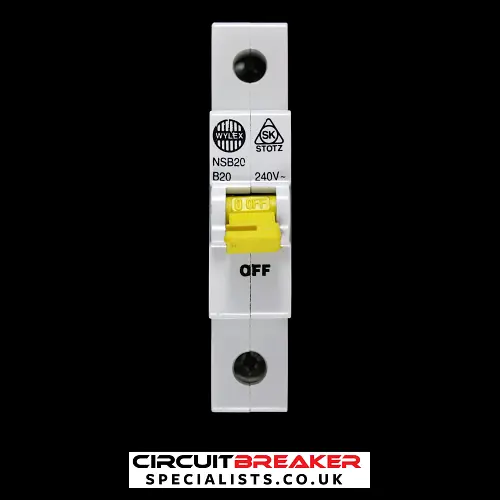 WYLEX 20 AMP CURVE B 6kA MCB CIRCUIT BREAKER NSB20 STOTZ