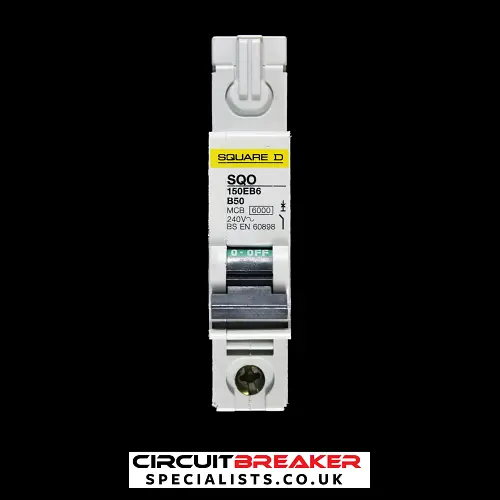 SQUARE D 50 AMP CURVE B 6kA MCB CIRCUIT BREAKER SQO 150EB6