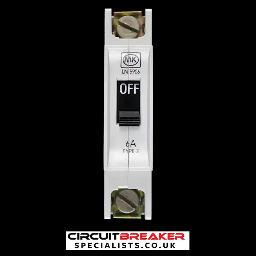 MK 6 AMP TYPE 2 M6 MCB CIRCUIT BREAKER LN 5906