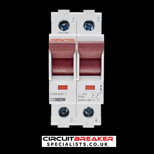 CONTACTUM 100 AMP DOUBLE POLE MAIN SWITCH DISCONNECTOR C1002SW