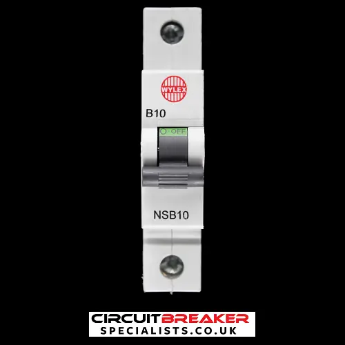 WYLEX 10 AMP CURVE B 6kA MCB CIRCUIT BREAKER NSB10 BLACK CLIP