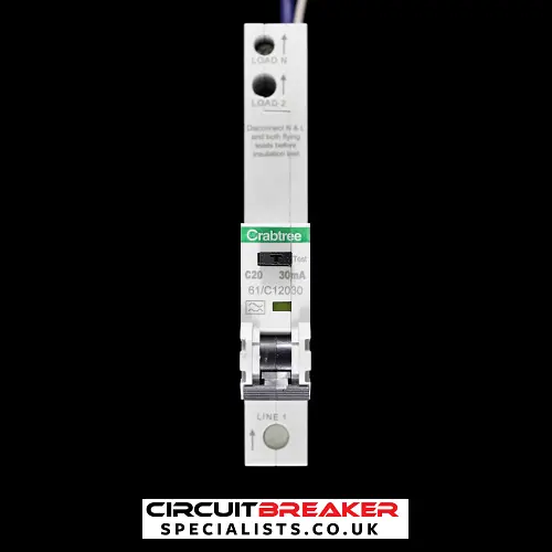CRABTREE 20 AMP CURVE C 6kA 30mA RCBO TYPE A STARBREAKER 61/C12030 WC