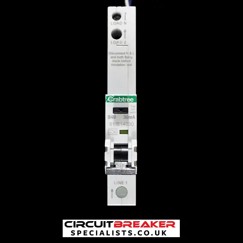 CRABTREE 40 AMP CURVE B 6kA 30mA RCBO TYPE A 61/B14030 STARBREAKER
