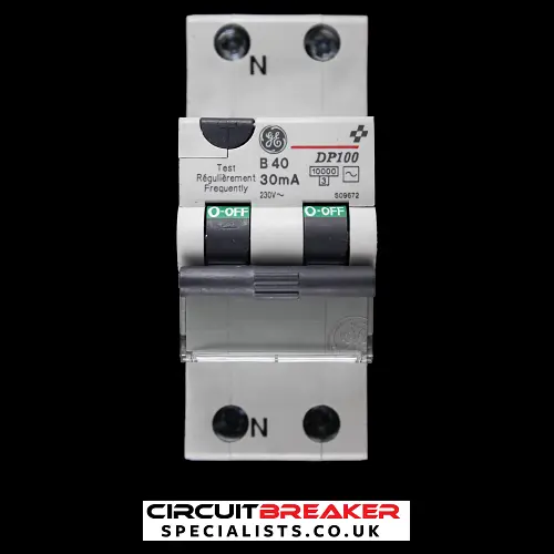 GENERAL ELECTRIC 40 AMP CURVE B 10kA 30mA DOUBLE POLE RCBO TYPE AC DP100 609672