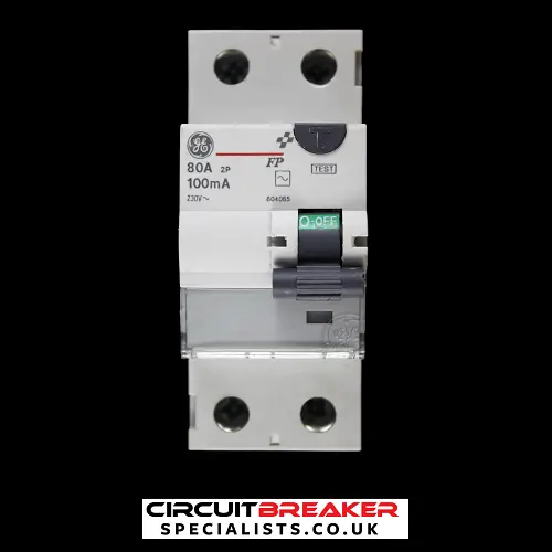 GENERAL ELECTRIC 80 AMP 100mA DOUBLE POLE RCD FP 604065