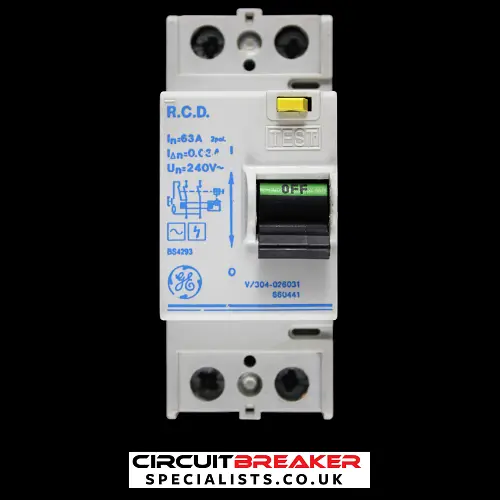 GENERAL ELECTRIC 63 AMP 30mA DOUBLE POLE RCD TYPE AC V/304-026031 660441
