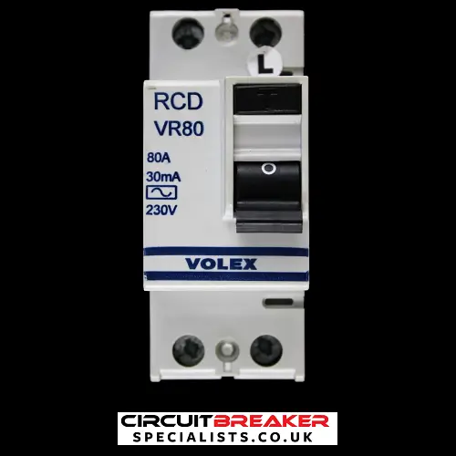VOLEX 80 AMP 30mA DOUBLE POLE RCD VR80