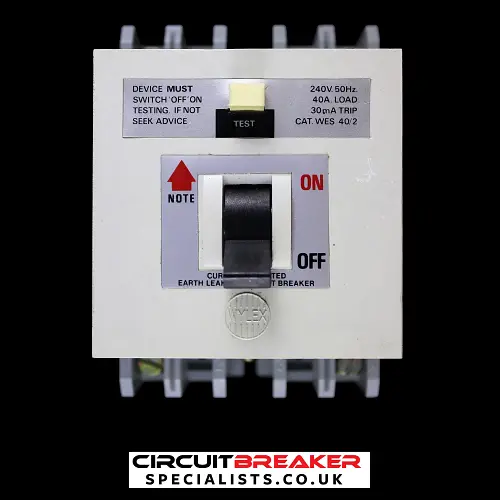 WYLEX 40 AMP 30mA DOUBLE POLE ELCB RCD WES 40/2