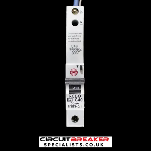 WYLEX 40 AMP CURVE C 6kA 30mA RCBO TYPE A NSBS40/1