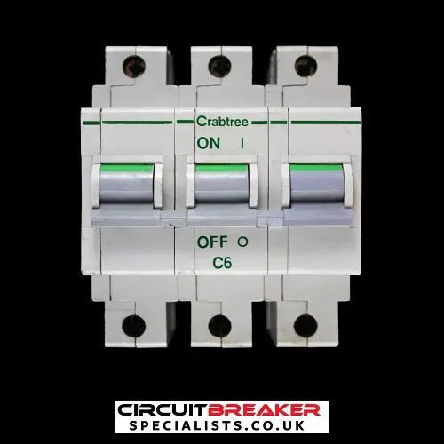 CRABTREE 6 AMP CURVE C 16kA TRIPLE POLE MCB CIRCUIT BREAKER POLESTAR