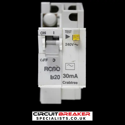 CRABTREE B 20 RCBO DOUBLE POLE 6kA 30mA TYPE AC STARBREAKER
