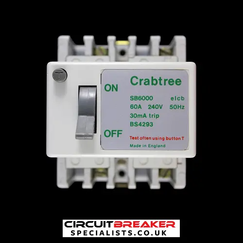 CRABTREE 60 AMP 30mA DOUBLE POLE ELCB RCCB RCD SB6000