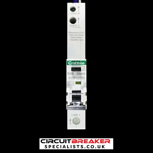 CRABTREE 20 AMP CURVE B 6kA 30mA RCBO TYPE A 61/B12030 STARBREAKER
