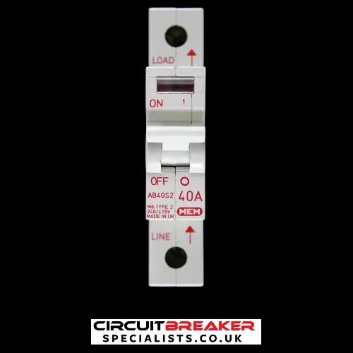 MEM 40 AMP TYPE 2 M6 MCB CIRCUIT BREAKER AB40S2