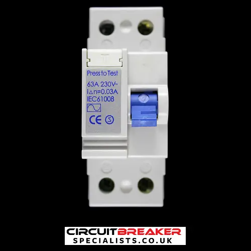 63 AMP 30mA DOUBLE POLE RCD
