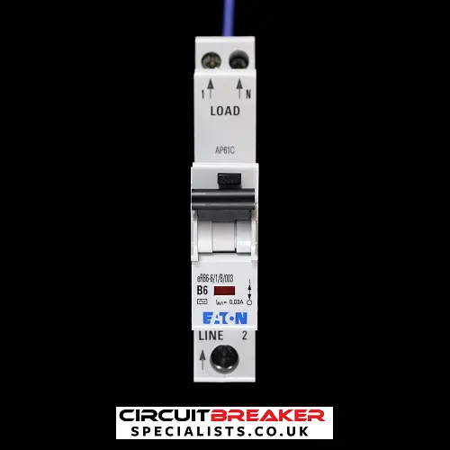 EATON 6 AMP CURVE B 6kA 30mA RCBO TYPE AC ERB6-6/1/B/003 EAD06BH30C