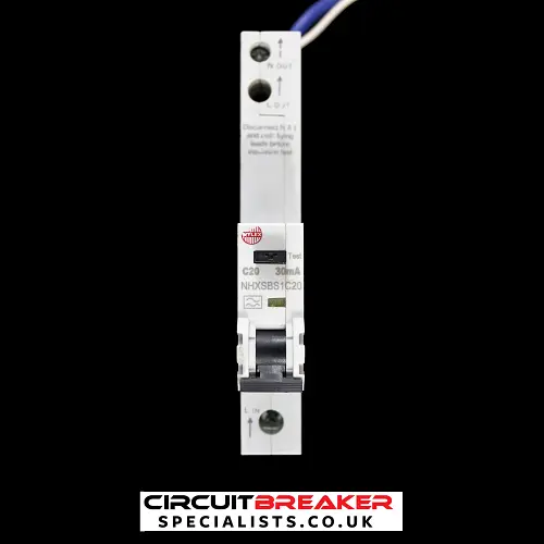 WYLEX 20 AMP CURVE C 6kA 30mA RCBO NHXSBS1C20