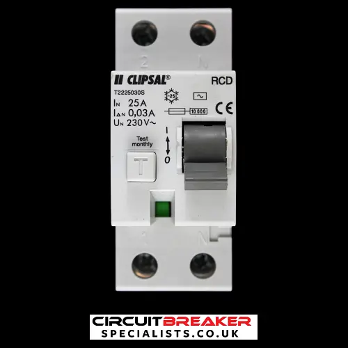 CLIPSAL 25 AMP 30mA DOUBLE POLE RCD TYPE AC T2225030S