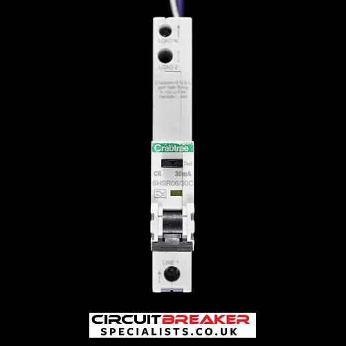 CRABTREE 6 AMP CURVE C 10kA 30mA RCBO TYPE A 6HSR06/30C LOADSTAR