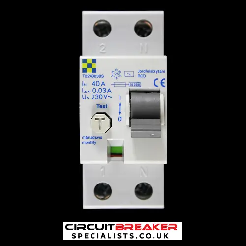 CLIPSAL 40 AMP 30mA DOUBLE POLE RCD TYPE AC T2240030S