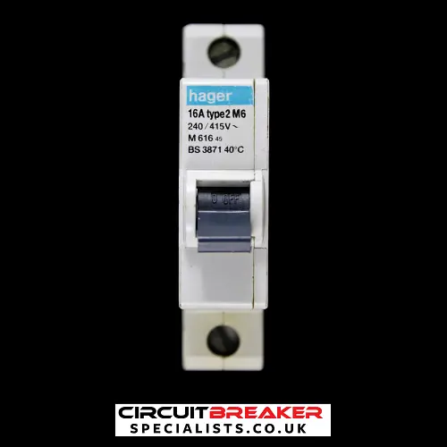 HAGER 16 AMP TYPE 2 M6 MCB CIRCUIT BREAKER M616 45