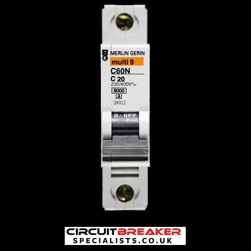 MERLIN GERIN 20 AMP CURVE C 6kA MCB CIRCUIT BREAKER C60N 24312 MULTI9