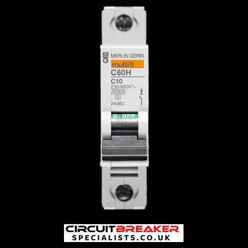 MERLIN GERIN 10 AMP CURVE C 10kA MCB CIRCUIT BREAKER C60H 24960 MULTI 9