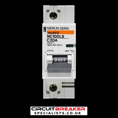 MERLIN GERIN 20 AMP CURVE C 36kA MCB CIRCUIT BREAKER NC100LS 27379