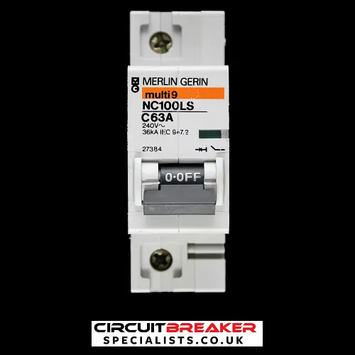 MERLIN GERIN 63 AMP CURVE C 36kA MCB CIRCUIT BREAKER NC100LS 27384