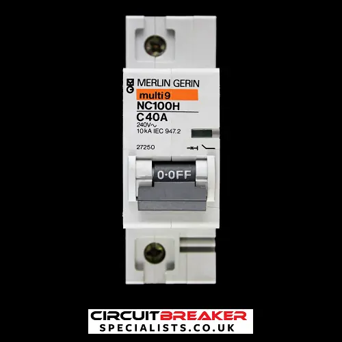 MERLIN GERIN 40 AMP CURVE C 10kA MCB CIRCUIT BREAKER NC100H 27250