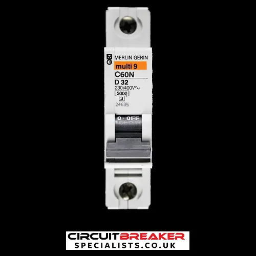 MERLIN GERIN 32 AMP CURVE D 6kA MCB CIRCUIT BREAKER C60N 24635