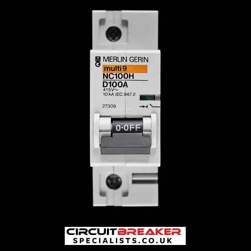 MERLIN GERIN 100 AMP CURVE D 10kA MCB CIRCUIT BREAKER NC100H 27309