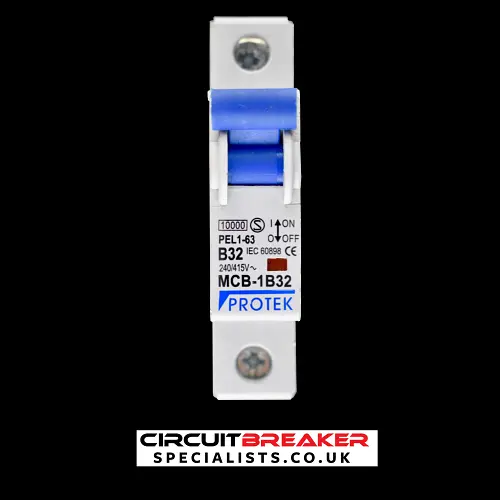 PROTEK 32 AMP CURVE B 10kA MCB CIRCUIT BREAKER PEL1-63 MCB-1B32