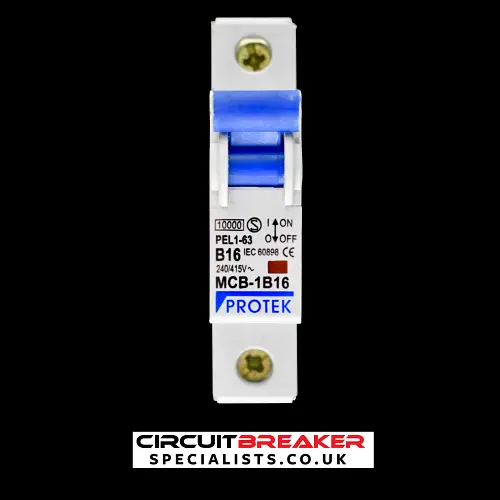 PROTEK 16 AMP CURVE B 10kA MCB CIRCUIT BREAKER PEL1-63 MCB-1B16