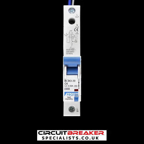 PROTEK 6 AMP CURVE C 10kA 30mA RCBO TYPE AC RCBO1-30/C06