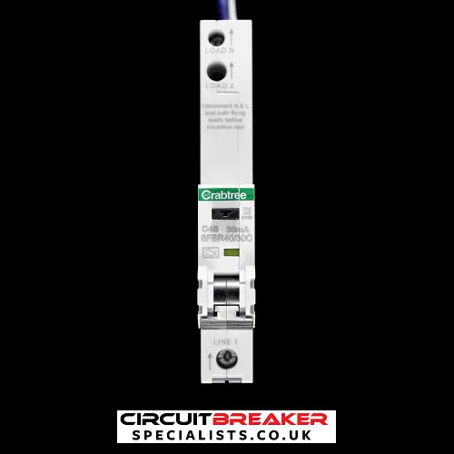 CRABTREE 40 AMP CURVE C 6kA 30mA RCBO TYPE A 6FSR40/30C LOADSTAR