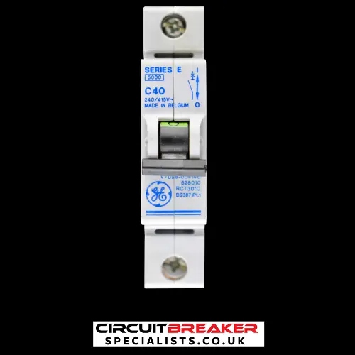GENERAL ELECTRIC 40 AMP CURVE C 6kA MCB CIRCUIT BREAKER SERIES E 628010