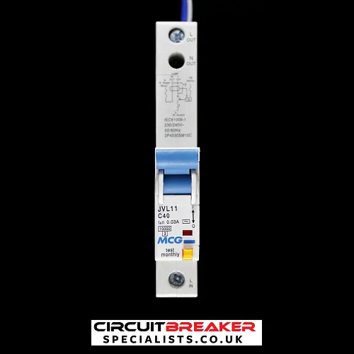 MCG 40 AMP CURVE C 10kA 30mA RCBO RCD MCB JVL11 2P4030SM10C