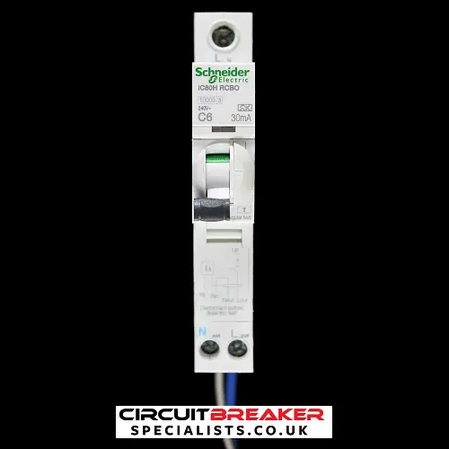 SCHNEIDER 6 AMP CURVE C 10kA 30mA RCBO TYPE A IC60H A9D11806