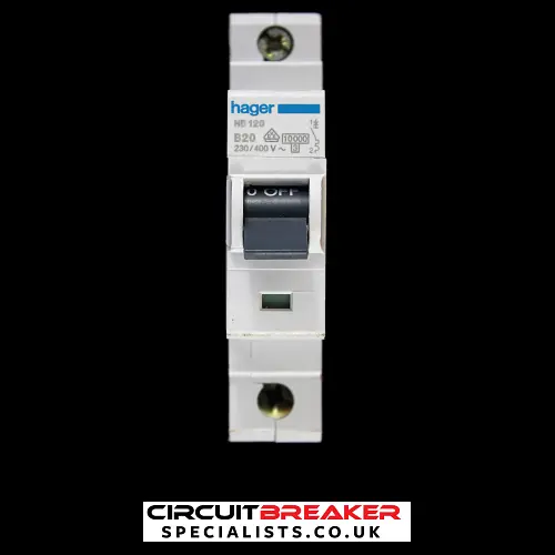 HAGER 20 AMP CURVE B 10kA MCB CIRCUIT BREAKER NB120 462120