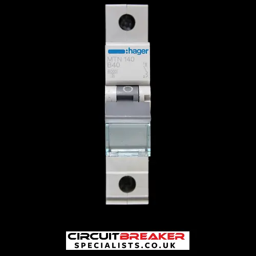 HAGER 40 AMP CURVE B 6kA MCB CIRCUIT BREAKER MTN140 434308