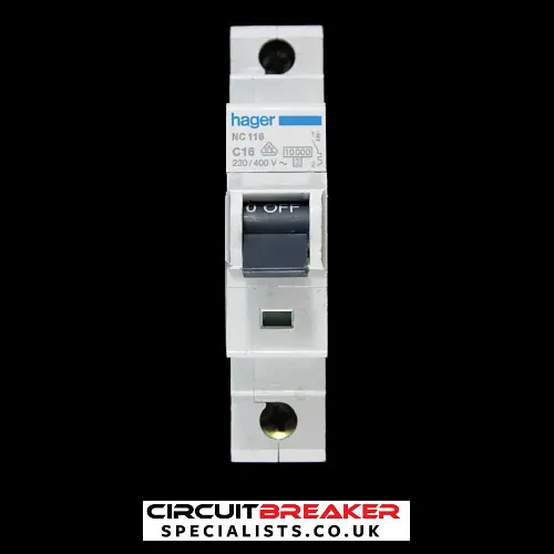 HAGER 16 AMP CURVE C 10kA MCB CIRCUIT BREAKER NC116 463116
