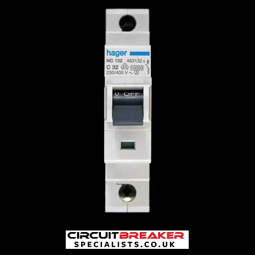 HAGER 32 AMP CURVE C 10kA MCB CIRCUIT BREAKER NC132 463132